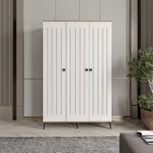 Kare 3 Kapaklı Gardrop Tamamı Mdf( Atlas Çam Beyaz ) thumbnail 2