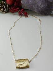 Kadın Gold Renk Astek Şans Sembollü Zincir Kolye - 3