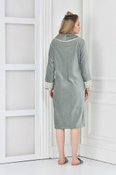 Ecocotton Organik Pamuk Bayan Bornoz - Azra Yeşil - 5