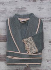Ecocotton Organik Pamuk Bayan Bornoz - Azra Yeşil - 6