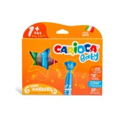 Carioca Teddy Jumbo Bebek Süper Yıkanabilir Keçeli Boya Kalemi 6'lı - 1