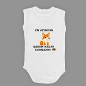 En Azından Babam Kadar Kurnazım Bebek Body Zıbın Çıtçıtlı Badi MNK0628 - 3