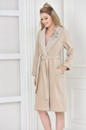 Ecocotton Organik Pamuk Bayan Bornoz - Masal Bej - 4