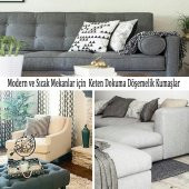 Keten Mavi Melanj  Dokuma Döşemelik ve Minder Kumaşı Eni 140 cm - 3