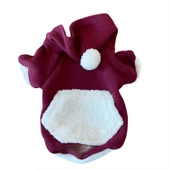 Cream Bordo Kapşonlu Sweat by Kemique Köpek Kazağı - 2