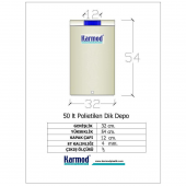 50 Litre Polietilen Dikey Su Deposu - Mavi - 2
