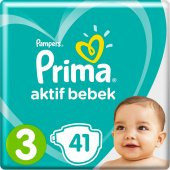 Prima Bebek Bezi Aktif Bebek 3 Beden Plus Paket 41 Adet - 1
