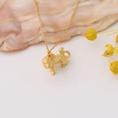 925 Ayar Gümüş, Üç Boyutlu Aslan Kolye - CN00356 thumbnail 4