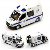 1:32 Sesli Işıklı Metal Mercedes Benz Sprinter Polis Arabası-64465 - 1