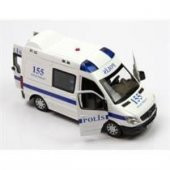 1:32 Sesli Işıklı Metal Mercedes Benz Sprinter Polis Arabası-64465 - 2