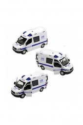 1:32 Sesli Işıklı Metal Mercedes Benz Sprinter Polis Arabası-64465 - 3