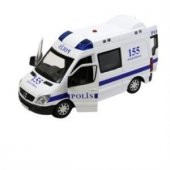 1:32 Sesli Işıklı Metal Mercedes Benz Sprinter Polis Arabası-64465 - 4