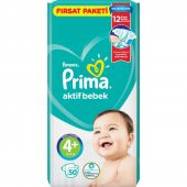 Prima Bebek Bezi Aktif Bebek Fırsat Paketi 4+ Beden 50 Adet - 3