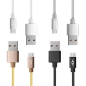 LinkTech K571 Micro USB Data/Şarj Kablosu Örgü Metal Başlı 3mt - 1