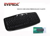 Everest KB-831U Siyah Q Usb Multimedya Kablolu 111 Tuşlu Klavye - 1