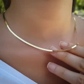 14 Ayar Altın Balık Sırtı İtalyan Kolye thumbnail 1