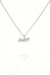 PIRAYE Gümüş Rodyum Kaplama Zirkon Taşlı Mustafa Kemal Atatürk Imzalı Kolye 925 Ayar PRY-GMS-024 - 3