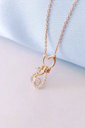 PIRAYE Kedi Kolye Zirkon Taşlı Kedi Gümüş Kolye 925 PRY-GMS-099 - 3