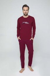AYDOĞAN ERKEK MODAL UZUN KOLLU KIRMIZI PİJAMA TAKIMI - 1