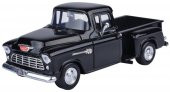 Motor Max 1955 Chevy 5100 Stepside 1:24 Diecast Model Araba Siyah - 1