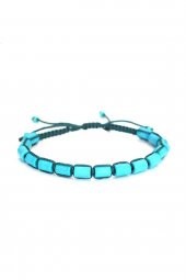 Turkuaz Taşı Makrome Örgü Bileklik FH13052 - 1