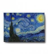 Yıldızlı Gece Kanvas Tablo - The Starry Night Vincent Van Gogh - 4