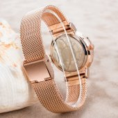 Rose Hasır Kordonlu Şık Tasarım  Bayan Kol Saati - 4