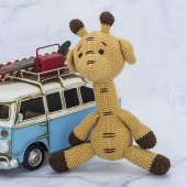 Amigurumi Sevimli Zürafa Yıkanabilir Organik Uyku Arkadaşı Boyutlar Y:27cm=G:13cm - 1