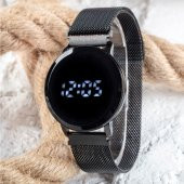 Black Watch Hasır Mıknatıslı Kordon Siyah Unisex Dokunmatik Kol Saati - 1