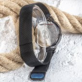 Black Watch Hasır Mıknatıslı Kordon Siyah Unisex Dokunmatik Kol Saati - 3