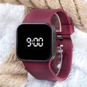 Bordo Renk SPECTRUM TOUCH Matte Dokunmatik Dijital Led Erkek Kol Saati ST-303683 - 1