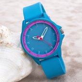 Turkuaz Renk Silikon Kordonlu Yetişkin Kız Bayan Kol Saati ST-303698 - 1