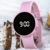 Açık Pembe Renk Silikon Kordonlu Led Bayan Kol Saati ST-303709 thumbnail 3