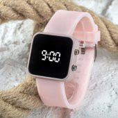 Yeni Pinkoli Pembe Renk Dijital Led Ekran Büyük Kız Çocuk Genç Kadın Saati ST-303756 - 1