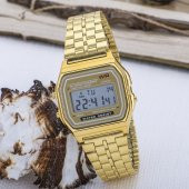 Gold Renk Çelik Kordonlu Dijital Retro Bayan Kol Saati ST-303615 - 1