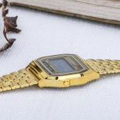 Gold Renk Çelik Kordonlu Dijital Retro Bayan Kol Saati ST-303615 - 3