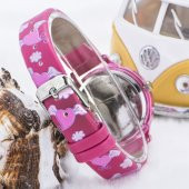 Pembe Renk Deri Kordonlu Kalp Figürlü Tasarım Çocuk Kol Saati ST-303606 - 2