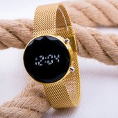 Sarı Hasır Kordon Led Watch Kesme Dijital Cam Bayan Kol Saati ST-303535 - 1