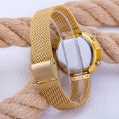 Sarı Hasır Kordon Led Watch Kesme Dijital Cam Bayan Kol Saati ST-303535 - 3