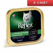 Reflex Plus Tavuklu Hindili Kedi Konservesi 100 GR (3 ADET) - 1