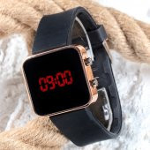 Dijital Bakır Mini Kasa Trend Seri Led Kol Saati Silikon Bileklik Saat ST-303507 - 5