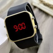 Sarı Renk Dijital Led  Bileklik Unisex Kol Saat Siyah Silikon Kordon Yeni Sezon ST-303543 - 1