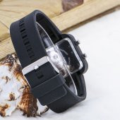 Mat Siyah Kare Dijital Led Ekran Siyah Silikon Kordonlu Unisex Kol Saat ST-303612 - 4