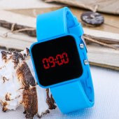 Unisex Mavi Renk Spor Kasa Dijital LED Kol Saat ST-303614 thumbnail 1