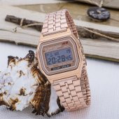 Rose Renk Çelik Kordonlu Dijital Retro Bayan Kol Saati ST-303616 - 1