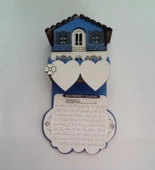 AHŞAP DUALI MİNİ EV MAGNET ( 1 ADET FİYATIDIR ) - 1