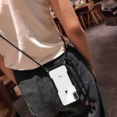 iPhone X/XS Yeni Model Zırh Özellikli Siyah Boyun Askılı Kılıf - 5