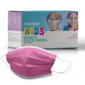 Medizer Full Ultrasonik Cerrahi ÇOCUK Maskesi 3 Katlı Spunbond Kumaş 150 Adet - Burun Telli - Pembe - 3