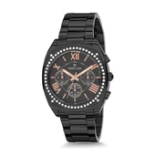 Daniel Klein DK.1.11539A.01 Siyah Modern Oval Kare Model Taşlı Kadın Kol Saati - 1