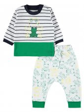 Albimini Minidamla Kurbağalı 2 li Çizgili Takım 11576 Yeşil - 1
